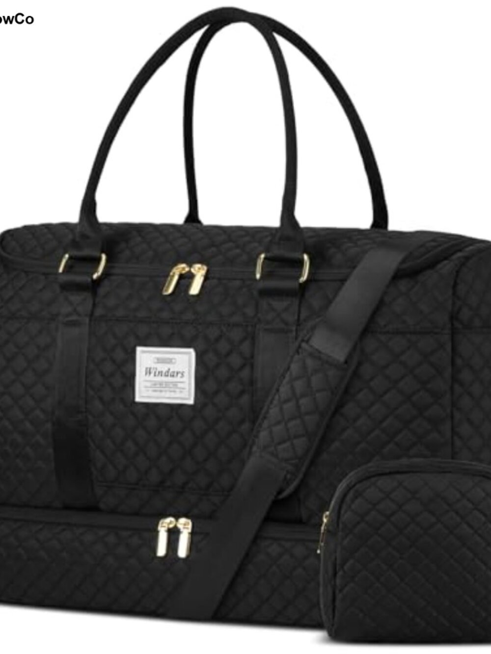 Quilted Travel Duffle Bag with Shoe Compartment, Weekender Overnight Bag, Water